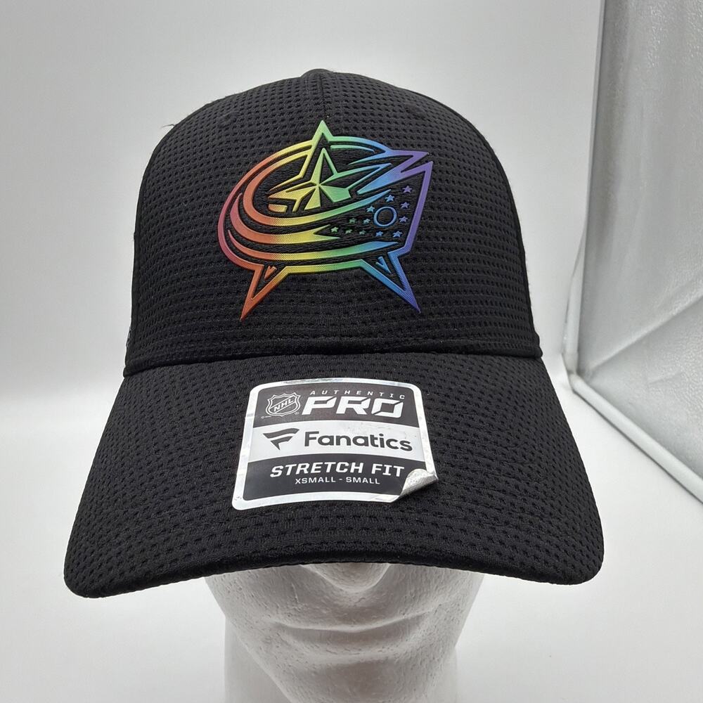 Fanatics Black Columbus Blue Jackets Team Logo Pride Fitted Unisex Xs/S